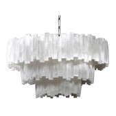 IQ2875 3 TIER ROUND SELENITE CHANDELIER