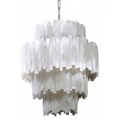 IQ2876 4 TIER ROUND SELENITE CHANDELIER