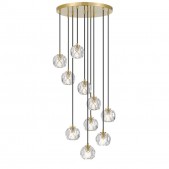IQ2879 ANTIQUE GOLD ROUND CLUSTER PENDANT LIGHT