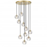 IQ2879 ANTIQUE GOLD ROUND CLUSTER PENDANT LIGHT