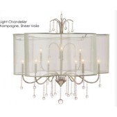 AMAJC-8743 ANTIQUE PARISIAN SILVER NINE-LIGHT CHANDELIER