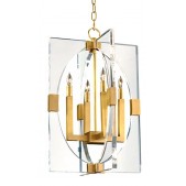 AMAJC-9045 ACRYLIC AND BRASS FRAME FOUR-LIGHT PENDANT