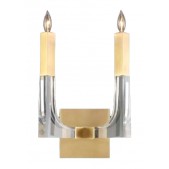 IQ2383 ACRYLIC AND BRASS TWO-LIGHT WALL SCONCE