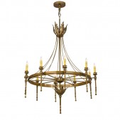 IQ8163 10 - LIGHT CANDLE STYLE WAGON WHEEL CHANDELIER